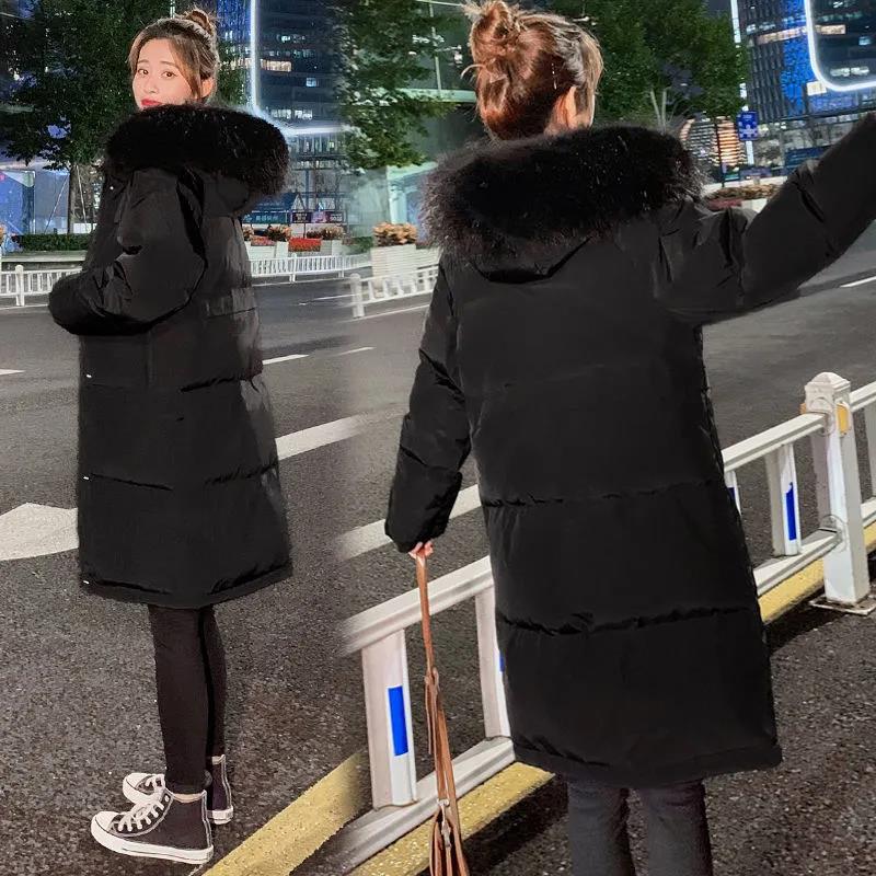 Plus Size Down Padded Jacket Women's Winter Mid-length Korean Style Cotton-padded Jacket Loose Padded Jacket