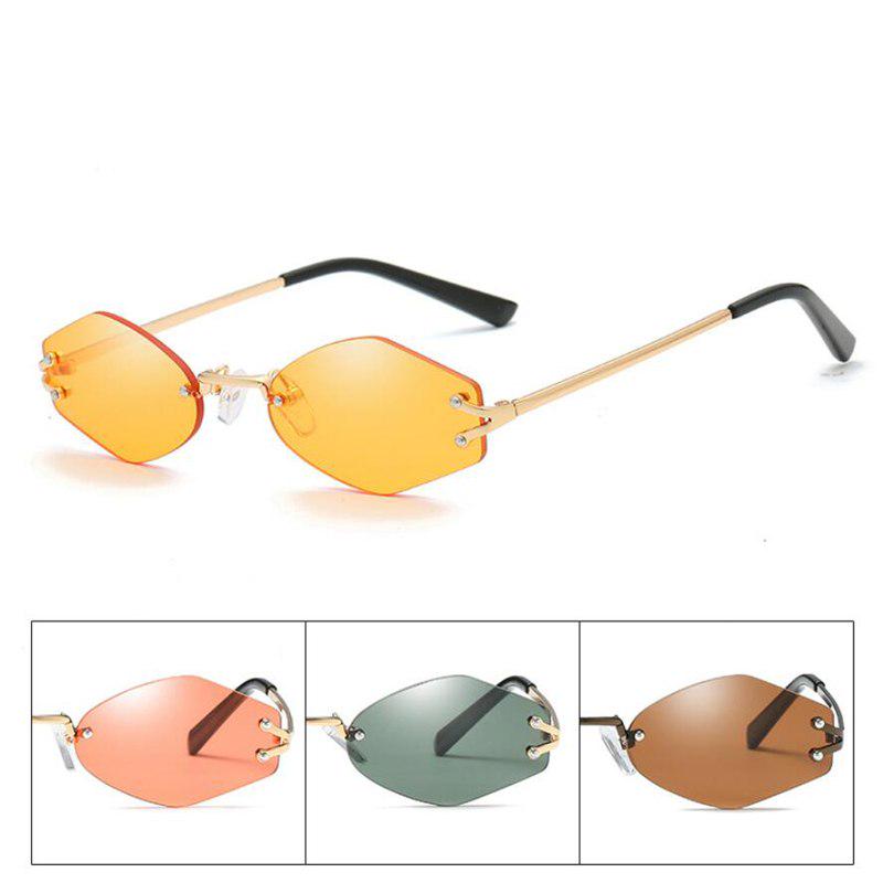 WTEMPO Women's Men's Sunglasses 2019 Brand Designer Rimless Yellow Lens Eyewear Retro Hexagon Sun Gl