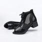 Sandals Women's Mid-heel Mesh Thick-heeled High-heeled Shoes Women's Fish Mouth Black Low-heeled Sandals