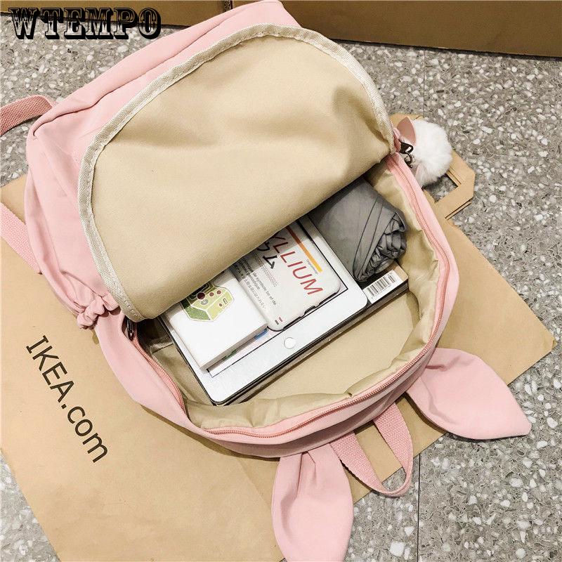 New Cute Cartoon bunny Ears Backpack Girl School Bag  Women Backpack Nylon School Backpack