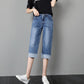 Cropped Straight Jeans Women's Loose Spring, Autumn and Summer Thin Breeches High-waisted Wide-leg Pants