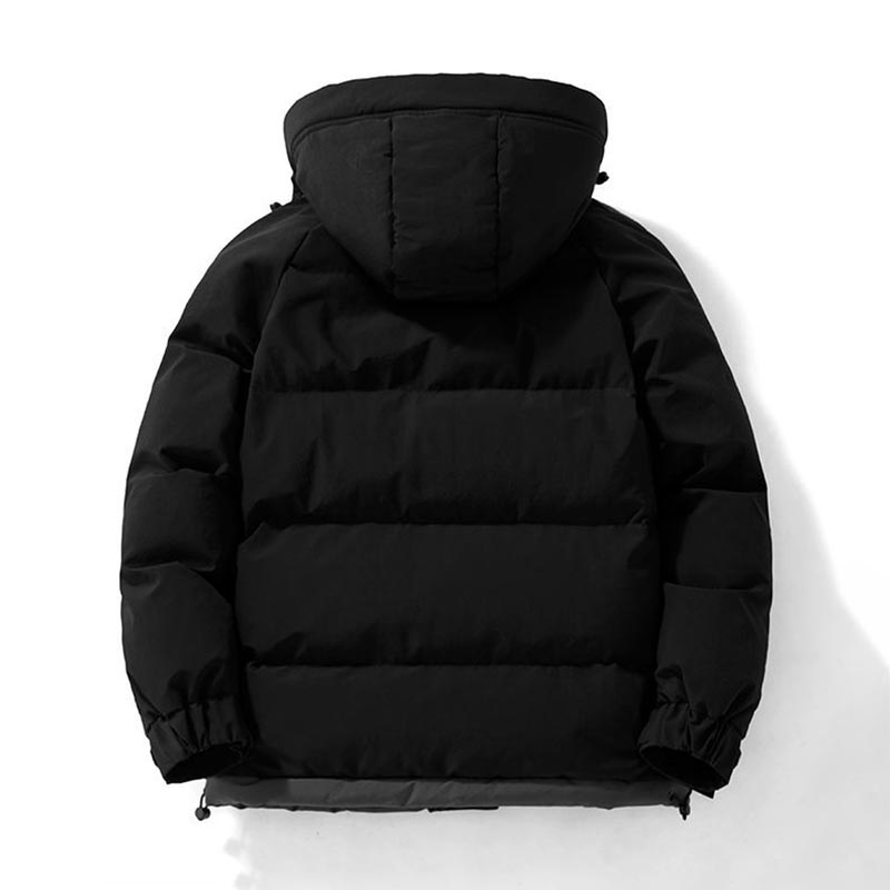 Winter Men's Cotton-padded Jacket Plus Velvet Thick Warm Jacket Hooded Short Down Coats