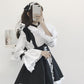 Black and White Gothic Style Maid Costume Lolita Dress Cute Japanese Costume Party Dress