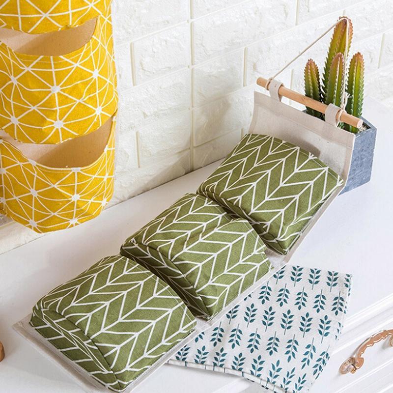 Fabric Cotton Pocket Wall Hanging Storage Bags