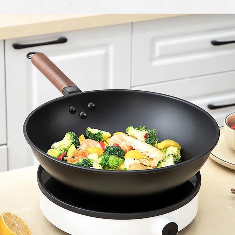 Wrought Iron Frying Pan Uncoated Frying Pan Non-stick Cast Iron Pan Induction Cooker Gas Stove Universal