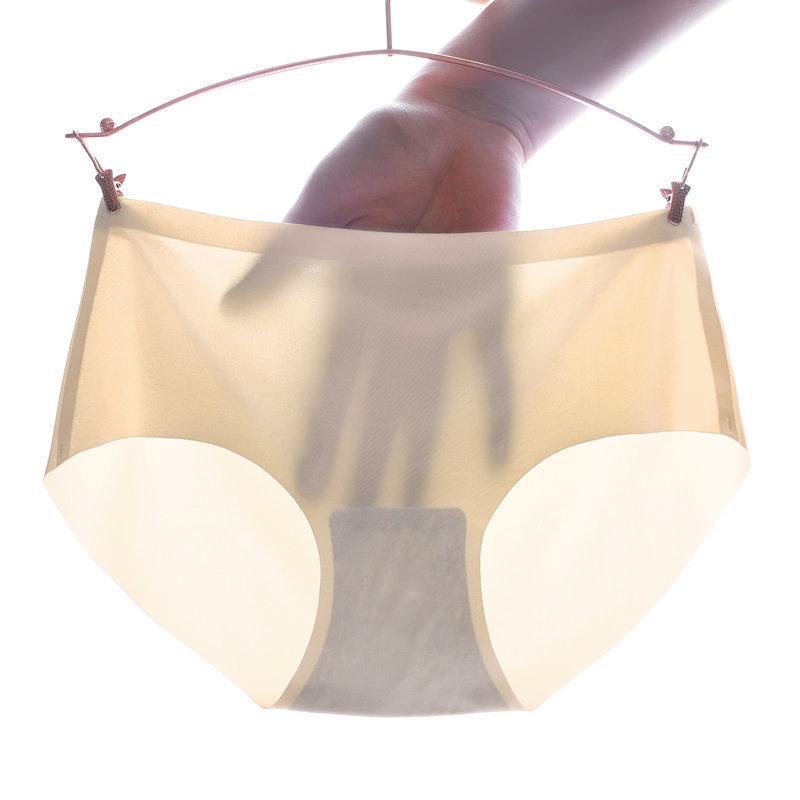 4pcs Women's Panties Ice Silk Cool Refreshing Seamless Underwear Triangle Female Briefs Big Yards