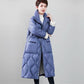 Stand-up Collar Down Jacket Women Slim Thick Loose Over The Knee Long Coat