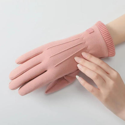 Cotton Gloves Ladies Velvet Thick Riding Warm Gloves Sports Elastic Elastic Gloves