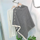 Ladies Shawl Cloak Scarf Autumn Winter Dual-use Irregular Striped Printting Scarf Shawl Korean Style All Match Buttons Keep Warm