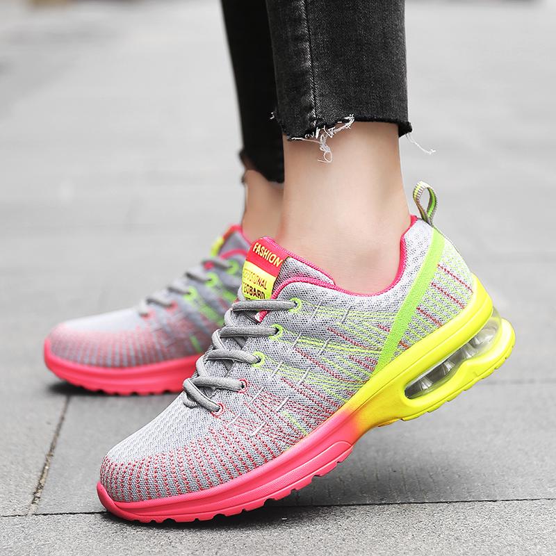 Women Walking Shoes Running Mesh Shoes Fashion Platform Slip-On Sneaker Air Cushion Gym Modern Dance Shoes