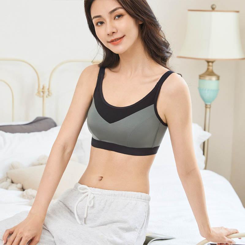 Ladies No Steel Ring Gathered Shock-proof Sag-proof Thin Cup Yoga Fitness Vest Simple Fashion Glossy Breathable Comfortable Sports Bra