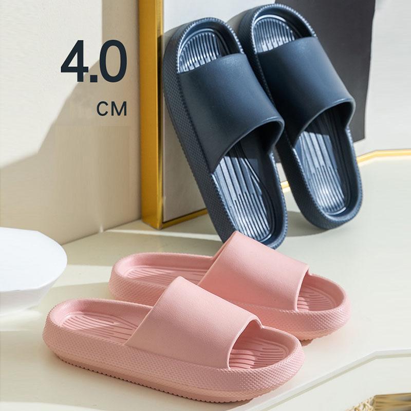 Slippers Women Summer 4CM Soles Soft Non-slip Shoes Outdoor Increased Slippers Wear-resistant Home Shoes Couple Shoes Unisex