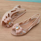 Female Fish Mouth Plastic Sandals Summer Flat Plastic Jelly Shoes Soft Bottom Fashion Korean Version of All-match Mom Work Sandals
