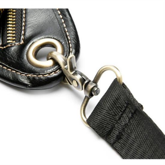 Waist Bag Men Pu Leather Waterproof Multi-layer Zipper Messenger Bag Outdoor Sports Shoulder Bag