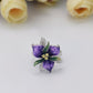 Haute Bijouterie Vintage Floral Iris Enamel Cloisonne Ring Chic Fleur-de-lis Blue Flower Ring for Women Gift Jewelry