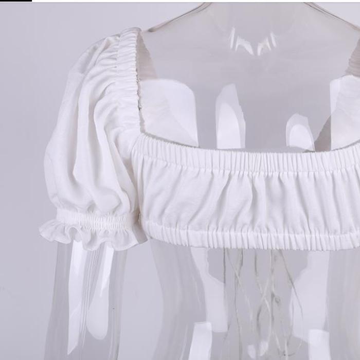WTEMPO Sexy Navel Low-cut Top Vest Straps Short Sleeve Party T-shirt Women
