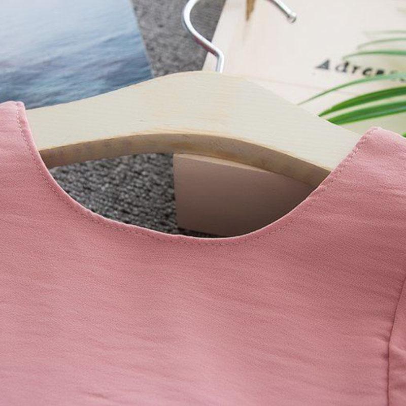 Girls Summer Suit Baby Girl Clothes T-shirt Shorts Sweet Lotus Leaf Sleeve Top + Casual Trousers Two-piece Set