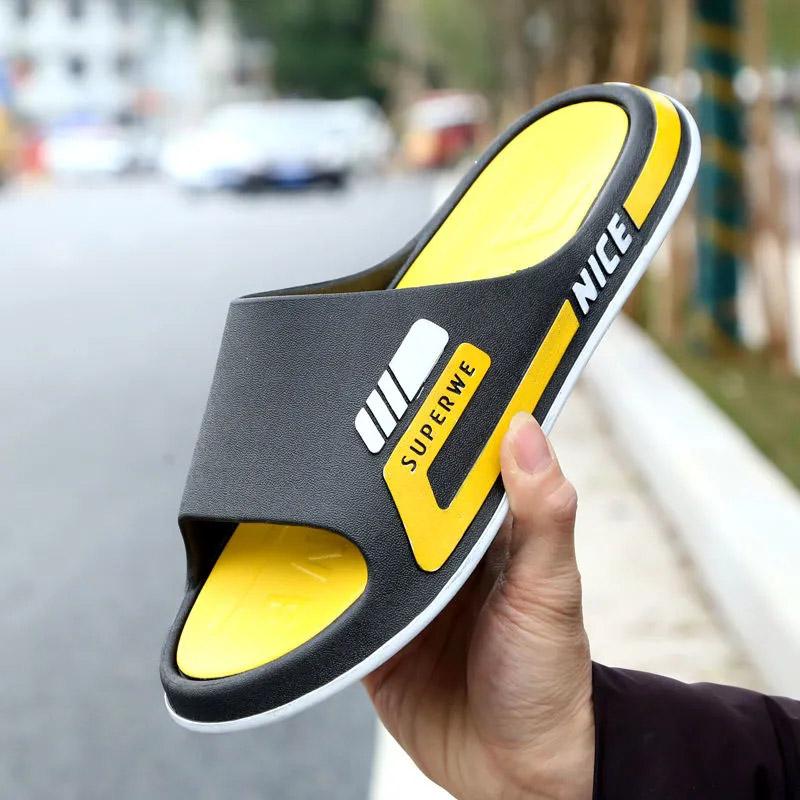 Men's Summer Slippers Wear Thick Bottom Sandals Couples Outdoor Wear Sports Non-slip Flip-flops Household Indoor Bathroom Slippers Ladies Flip-flops