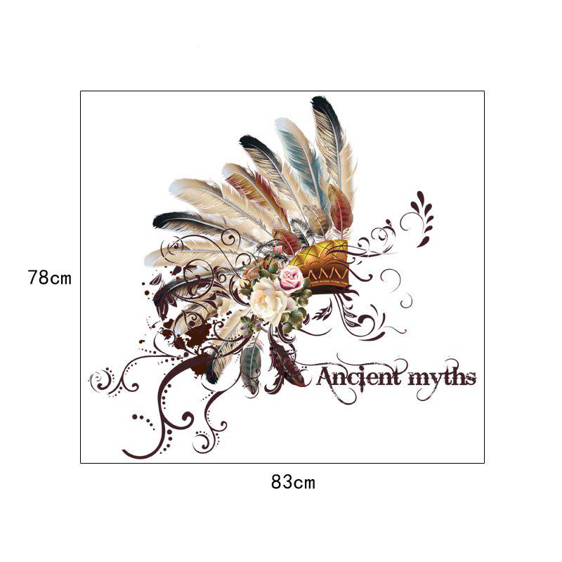 [Wall sticker] feather chief hat wall stickers chinese characteristic ethnicity style ancient myths