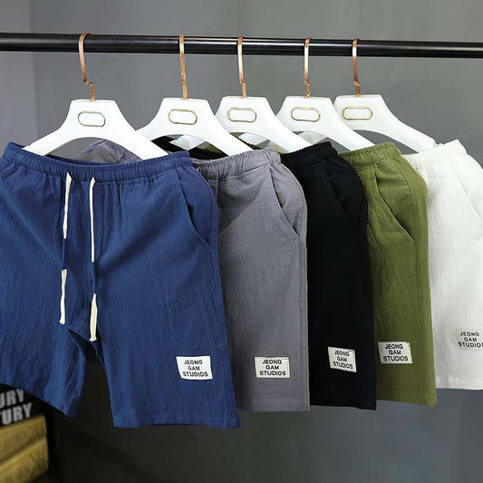 Cotton Plus Size Men's Loose Summer Casual Five-point Pants Cotton and Linen Thin Shorts