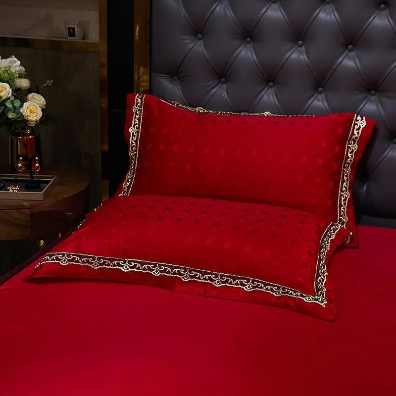 Pillowcases A Pair of Pillowcases 2 European-style Satin Pillowcases Student Dormitory Single and Double 48*74cm