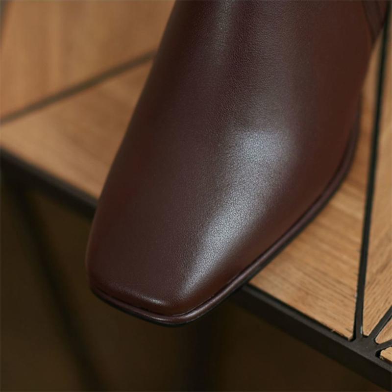 Women's Leather Socks and Long Boots But The Knee Is Thinner Stretch Knit Mid-tube High-heeled High Boots