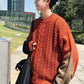 Autumn and Winter Plus Size Men's Knitted Tops Color Matching Long-sleeved Round Neck Sweater Fashion Casual Coat