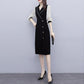 Women's Suit Collar Dress Spring Autumn Fashion In The Long Section Waist Slimming Age Reduction Stitching Dress