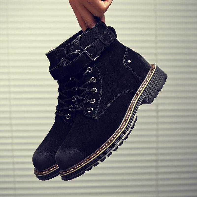 Men's Martin Boots Casual Shoes Men's Retro Leather Shoes Men Ankle Boots British Style Boots
