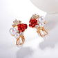 Ear Clip Temperament Exquisite Fashion Rhinestone Pearl Rose Butterfly Bride Earrings Earrings