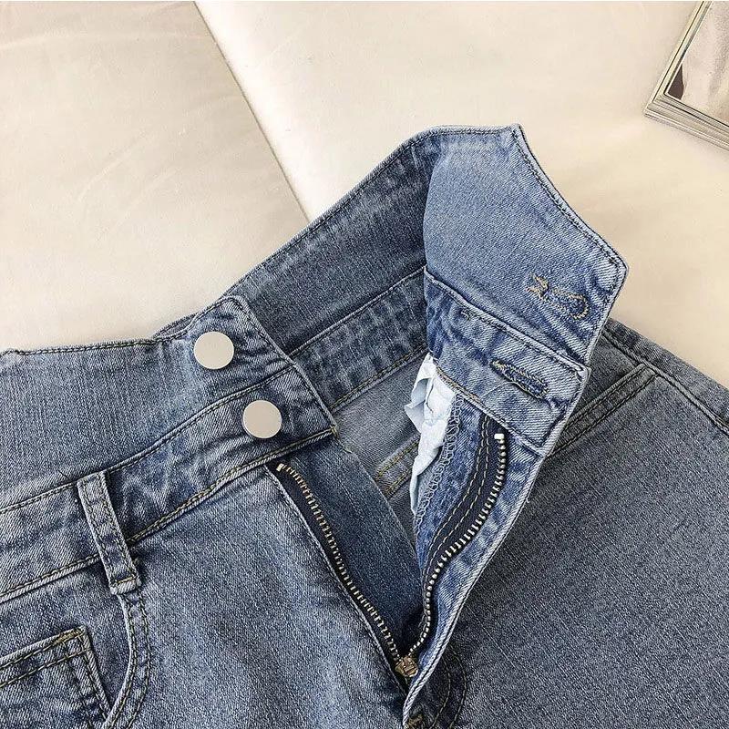 Large Size Loose Denim Shorts Female High Waist Summer Korean Version Was Thin Fashionable Double Zipper Wide Leg Pants