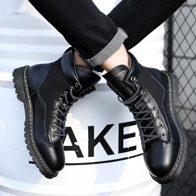Boots Men's Martin Genuine Leather Shoes Motorcycle Men Ankle Boot Autumn Men Winter Warm Shoes