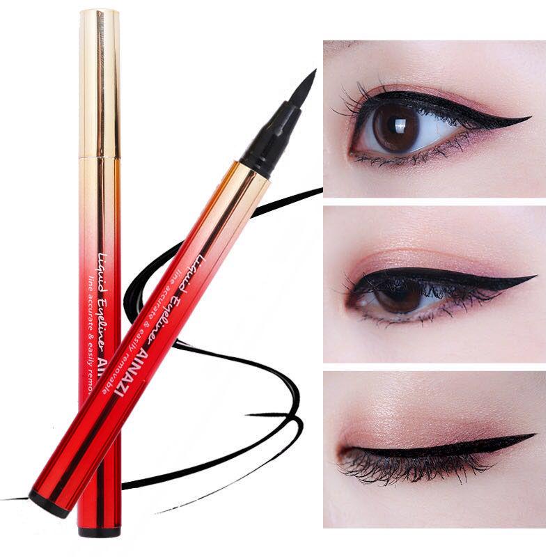 [Quick-Dry Swimming] Eyeliner is super waterproof, sweatproof, durable, non-staining, hard eyeliner