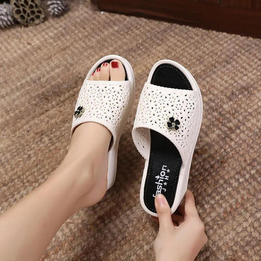 Slippers Women's Summer Outdoor Wear Thick Bottom Wedge Heel Indoor Non-slip Slippers