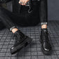 Men's Non-slip Autumn and Winter Martin Boots Net Red Ins Tooling Boots Korean Version of The British Style Black Boots Microfiber Leather Shoes