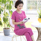 WTEMPO Casual Two-piece Set Middle-aged Women's Plus Size 2pcs Suit  Spring and Summer Short Sleeve Loose