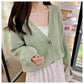 Cardigans Women's Sweaters Fashionable Casual Plaid V-Neck Cardigans Single Breasted Loose Coats