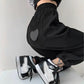 Love Labeling Drawstring Leggings Women's Spring and Autumn Solid Color Loose Casual Sports Pants High Waist Straight Sweatpants Tide