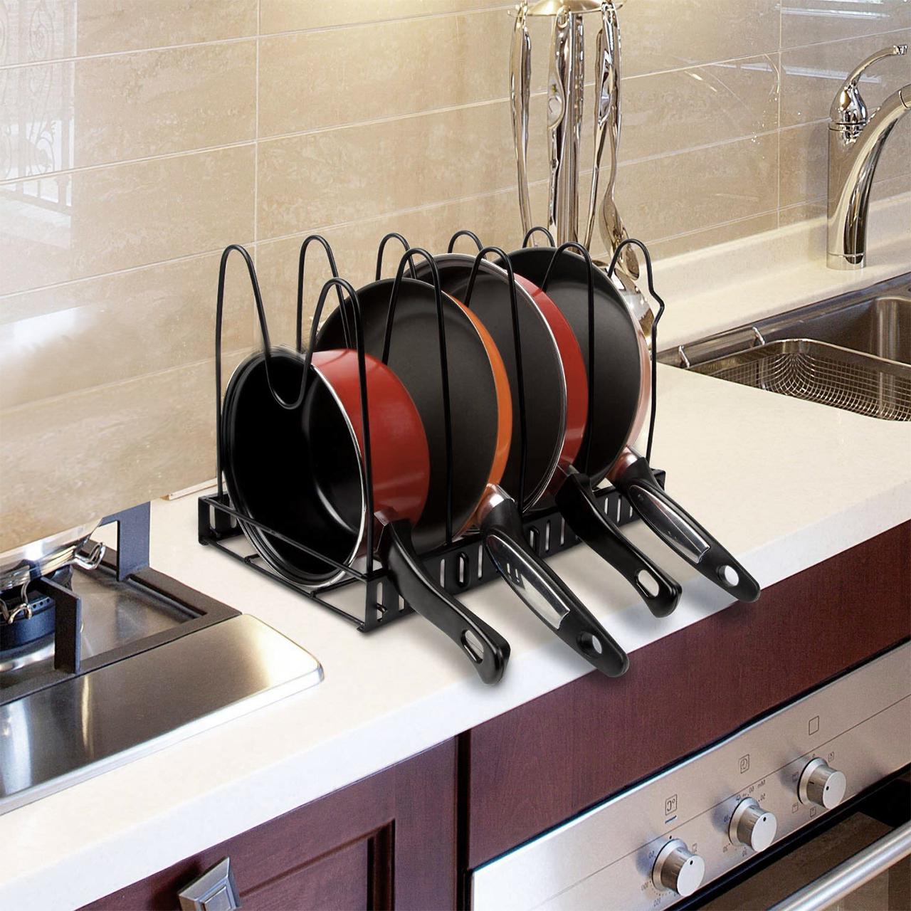 Pan Cutting Board Holder Dishes Rack Stand 5-Layer Organizer Rack
