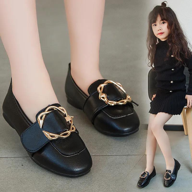 Girl's Spring and Summer Shoes Soft Sole Princess Light Leather Shoes Anti-slip Solid Color Single Shoes