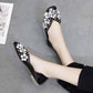 Plus Size 35-40 Summer Women Outdoor Shallow Mouth Flat Bohemian Beach Wear-resistant Non-slip Office Lady Lace PU Leather Shoes