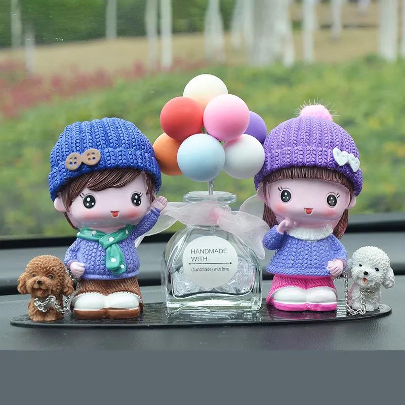 Cartoon Doll Decoration Set Car Center Console Decoration Creative Car Interior
