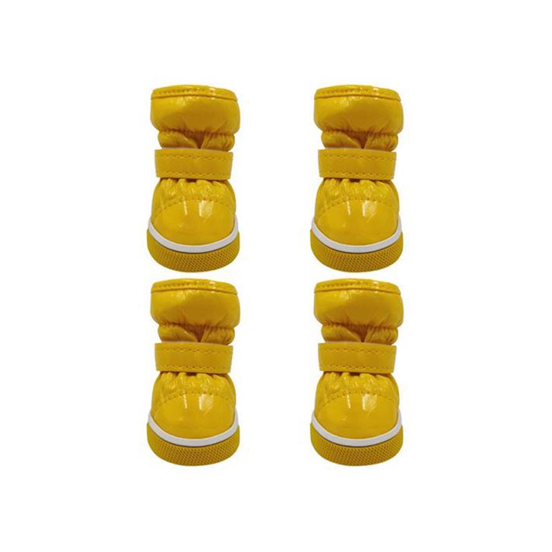 Pet Shoes 4 Pieces Outdoor Indoor Dog Shoes Teddy Winter Shoes Bichon Pet Dog Walking Shoes Snow Boots Keep Warm Cotton Boots Wear-resistant Boots