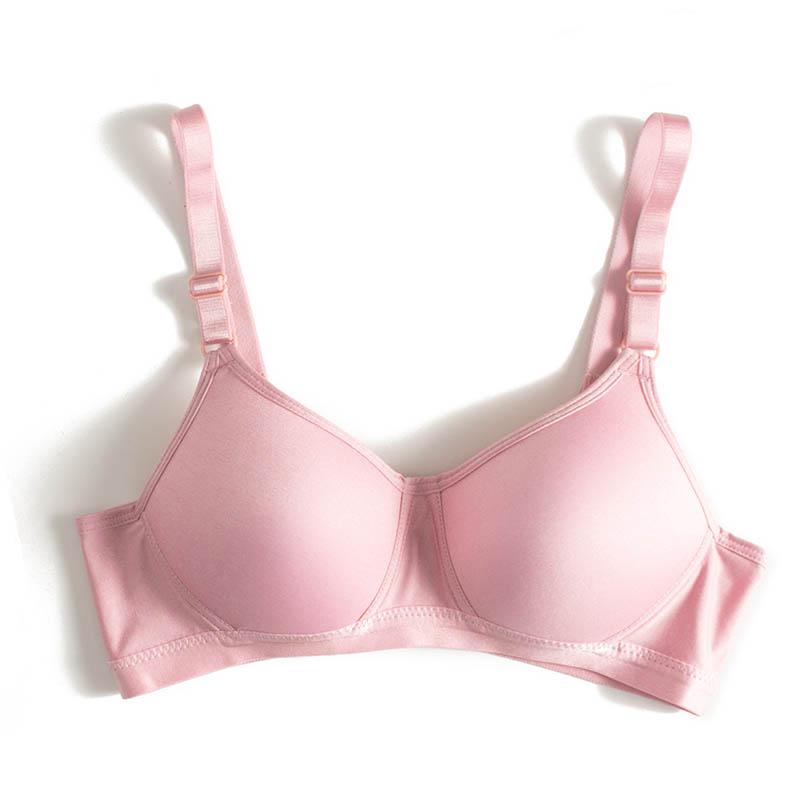 Women No Steel Ring Back Three-breasted Skin-friendly Fabric No Bondage Thin Cup Comfortable Sweat-absorbing Breathable Glossy Sports and Leisure Bra
