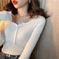 V-neck Sweater Women's Spring and Autumn Clothes with A Slim Bottoming Shirt Autumn and Winter Western Style Thin Knitted Sexy Top