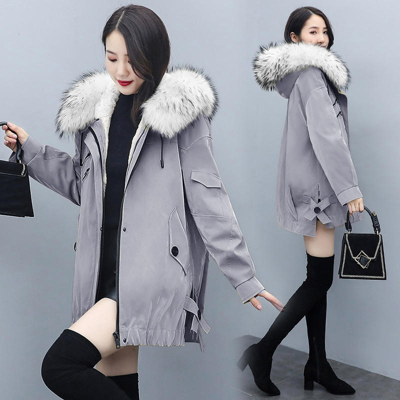 Parkas Women's Down Padded Jacket Women's Mid-length Korean Style Loose Thick Padded Winter Coat