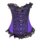 Overbust Corset Sexy Lace Plus Size Erotic Zip Floral Women Bustier Corset Lingerie Tops Brocade