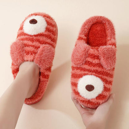 Autumn and Winter Cute Puppy Cotton Slippers Warm Flat Shoes Indoor Non-slip Cotton Shoes Soft Shoes