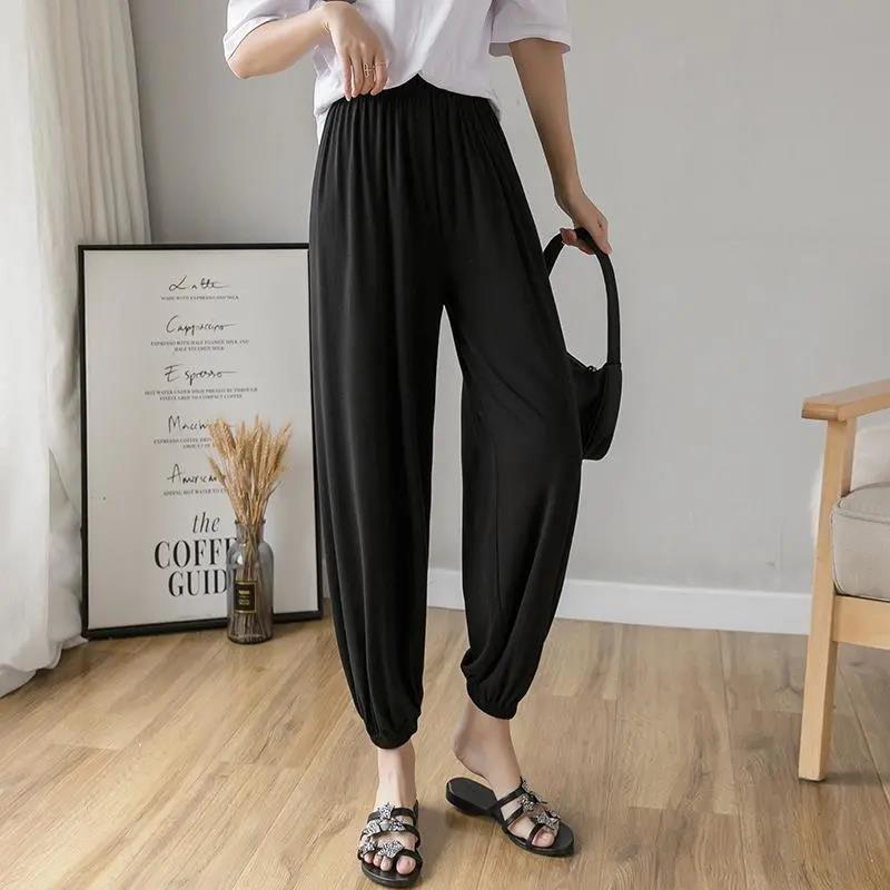 Modal Summer Korean Version of The High-waisted Thin Harem Trousers Waist Pants Student Loose-fitting Trousers