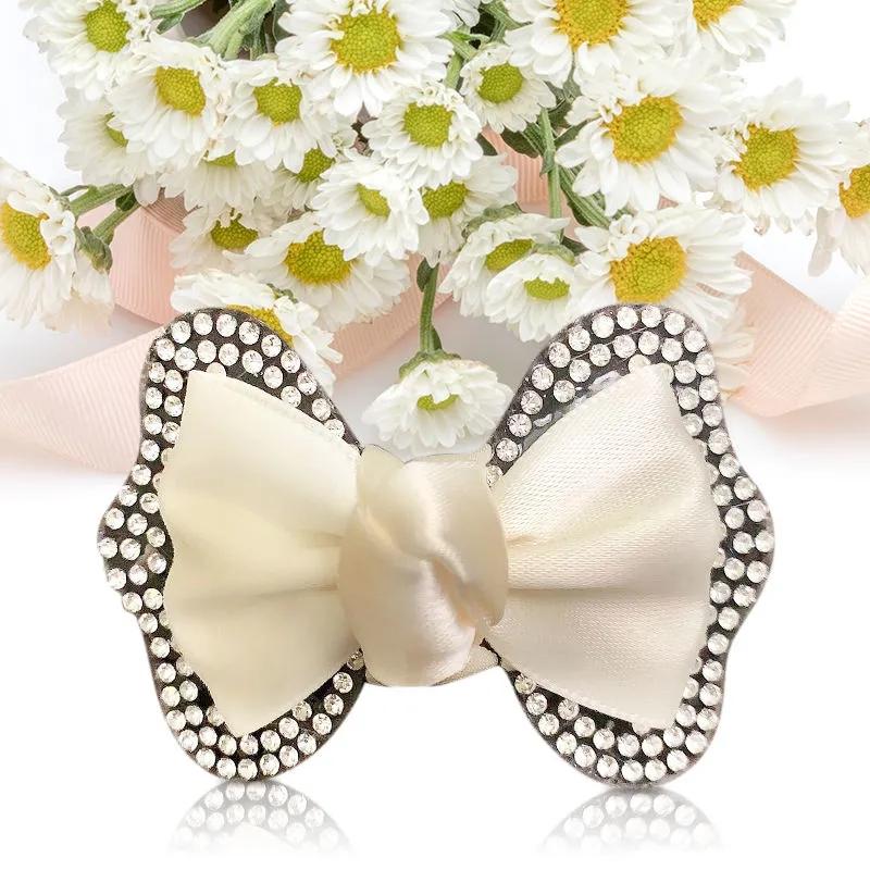 Small Bow Hairpin Rhinestone Spring Clip Meatball Hair Clip Headdress Flower Ponytail Hair Ornament Ladies Hairpin
